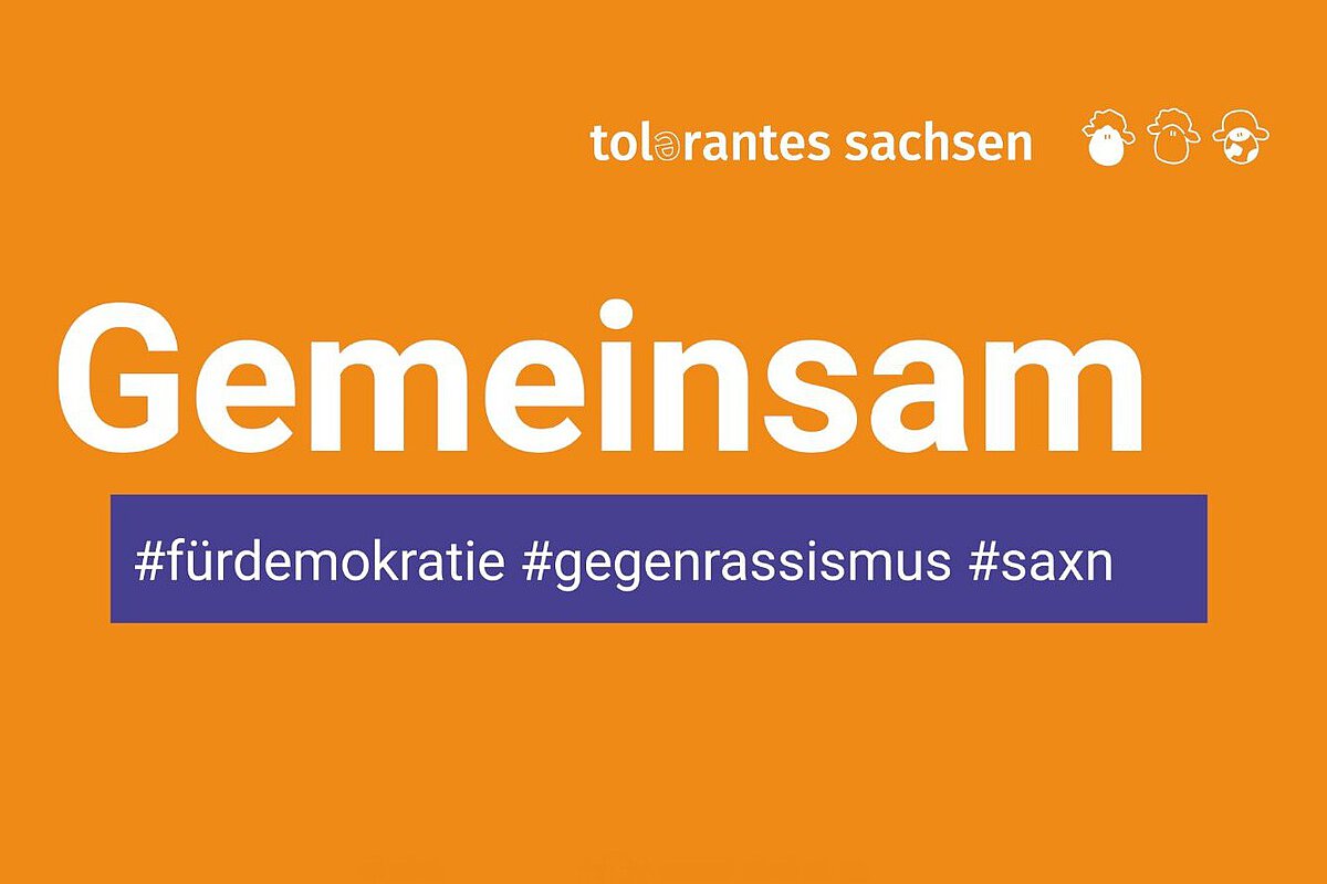 Social Media Toto Tolerantes Sachsen, Gemeinsam #fürdemokratie #gegenrassismus #saxn