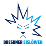 Logo der Dresdner Eislöwen als Logo mit Bild und Textelement in Dunkelblau und Hellblau