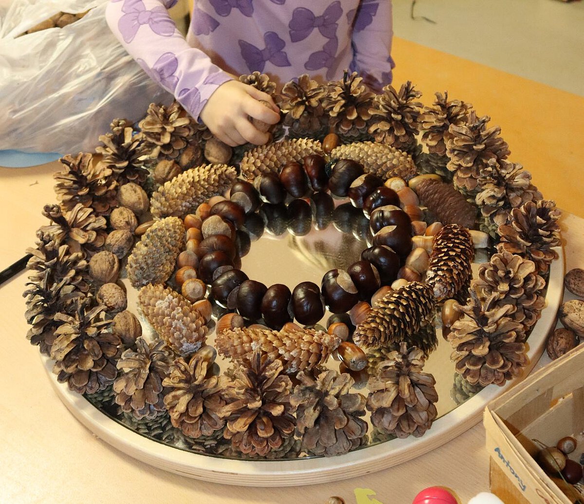 Mandala aus gesammelten Naturmaterialien