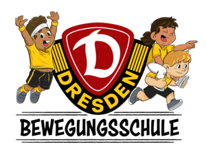 Logo Bewegungsschule Dynamo Dresden Logo Bewegungsschule Dynamo Dresden mit Figuren