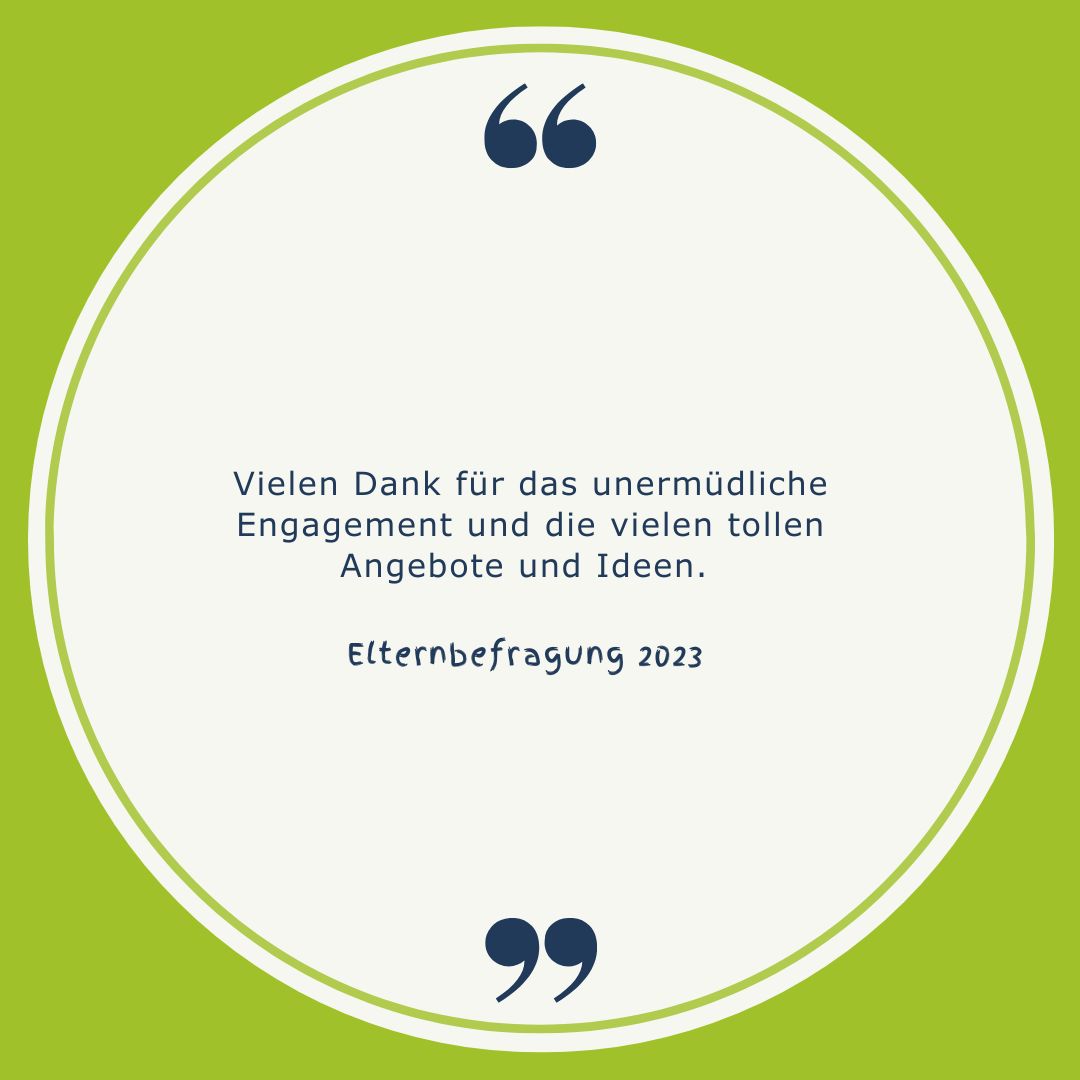 Zitat Elternbefragung zum Engagement des Personals und den Ideen