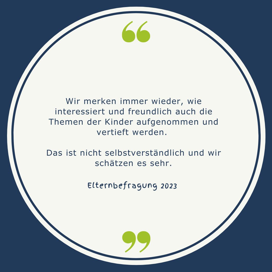 Zitat Elternbefragung zu den Themen der Kinder