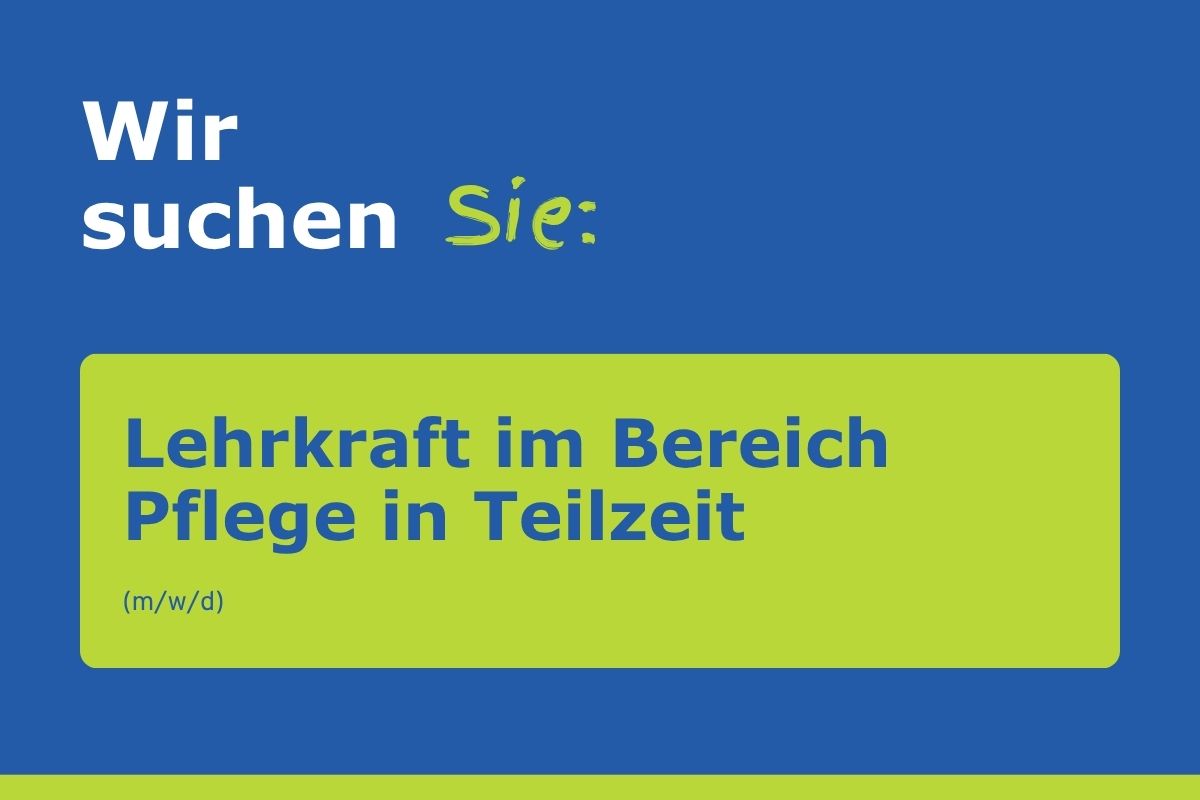 Stellenanzeige Kachel für Lehrkraft im Bereich Pflege in Teilzeit mwd an der FBS Dresden Wir suchen Sie: Lehrkraft im Bereich Pflege in Teilzeit mwd an der FBS Dresden